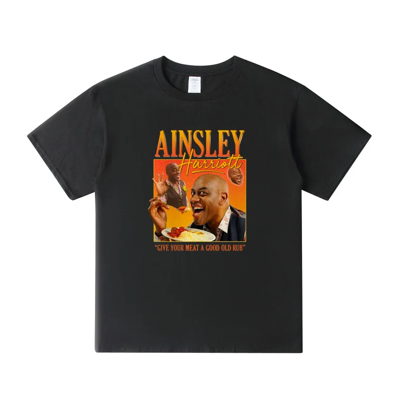 

Ainsley Harriott Homage T-shirt Funny UK Gift Cook Meme Tribute UK TV 90s Retro T Shirt For Men Top Quality Cotton Tshirt