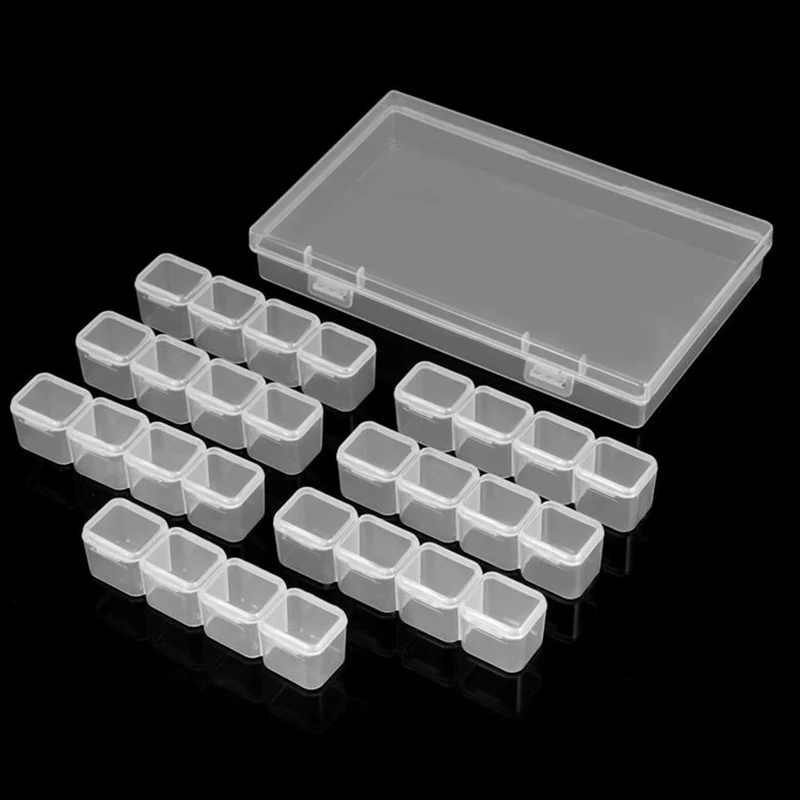 28 слота прозрачные пластиковые пустые нейл-арта украшения Для Хранения Чехол