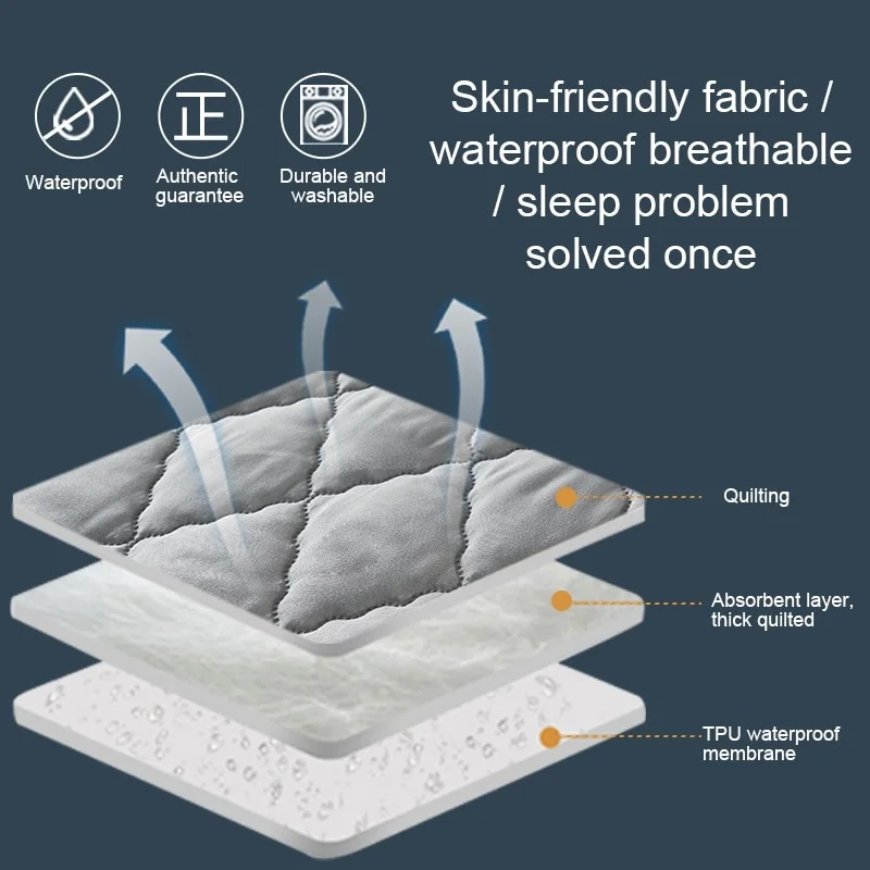 

Waterproof Mattress Cover Bed Cover Multicolor Thickened Cotton Topper Bed Anti-mite Mattress Cover Protector For Bed Mattress