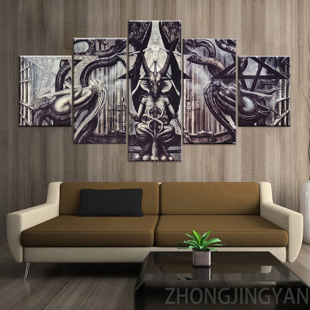 Картина на холсте инопланетянин художественное продвижение Baphomet 5 штук фотообои