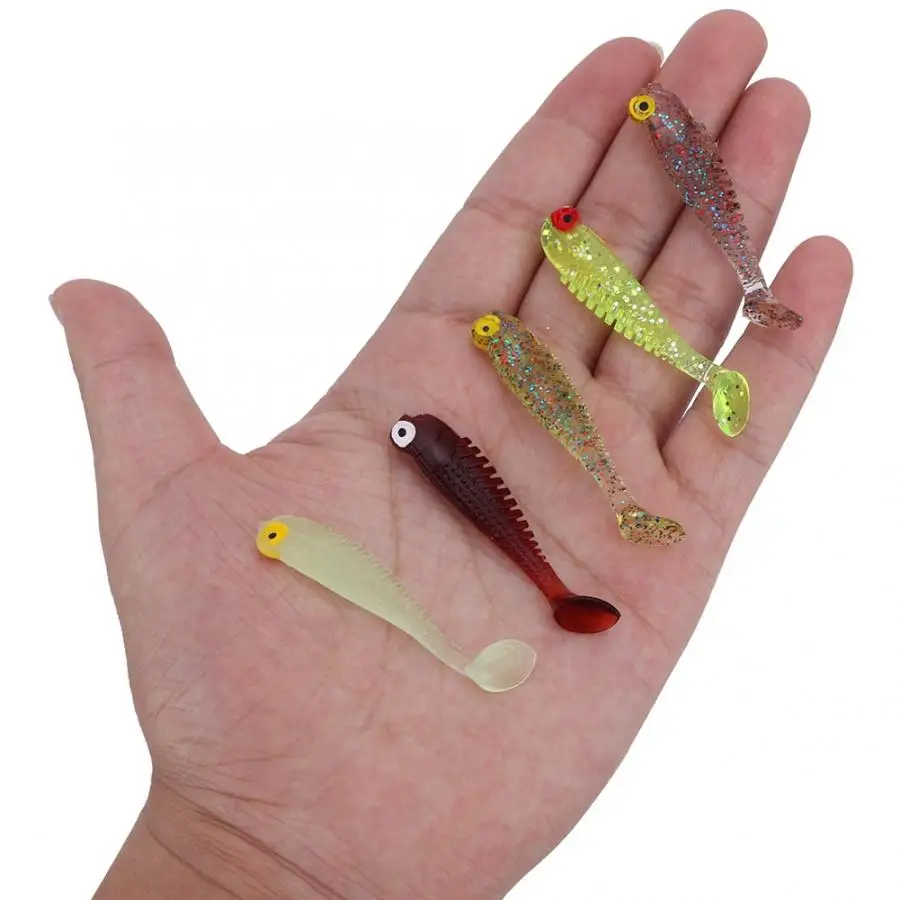 30 шт./компл. рыболовные приманки ПВХ искусственные Т Хвост Стиль Открытый морской