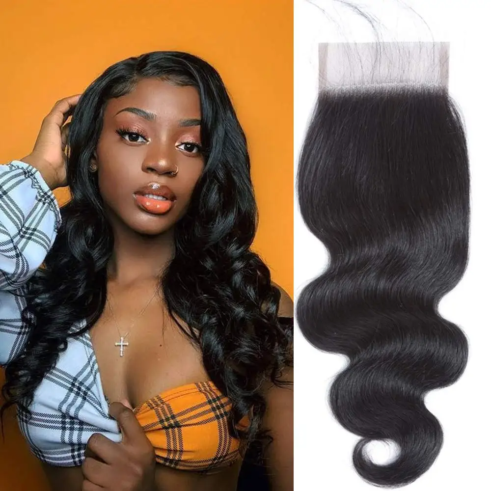 

4x1 Lace Closure Straight Body Wave Closure Water Deep Curly Brazilian Human Hair Closure Kinky Straight Closure with Baby Hair