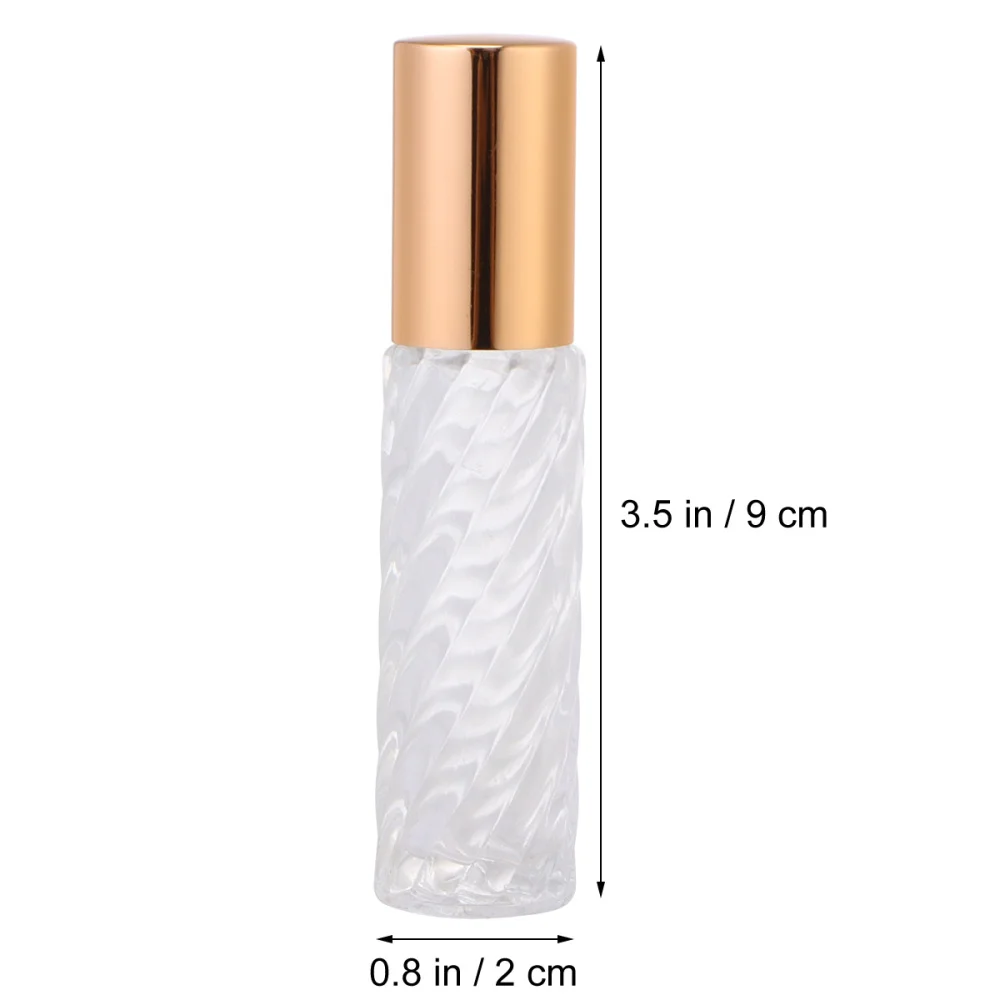 

10pcs Glass Perfume Bottle Essential Oil Bottles Roller Bottles Makeup Sub Containers for Home Travel 5ml Sloping Grain