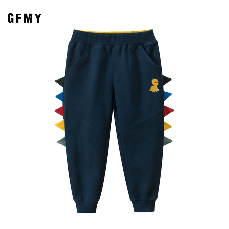 GFMY 2019 спортивные штаны Новые вышитые карманы с динозавром однотонные длинные для