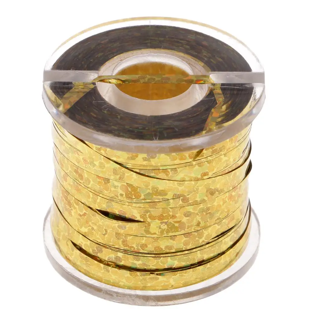 1 Spool Fly Tying Tinsel Flash Tape Holographic Lure Tape Fly Tying Material Fishing DIY tools 183m