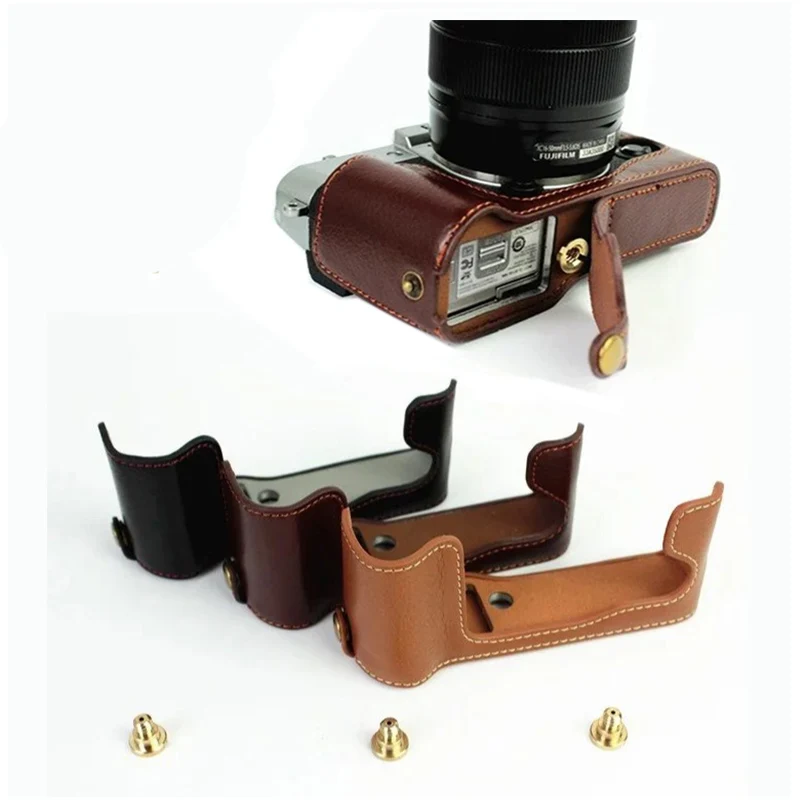 Настоящий футляр для камеры половины тела из коровьей кожи для Fujifilm X-T30 X-T20 X-T10 XT10 XT20 XT30 с открытием для батареи.