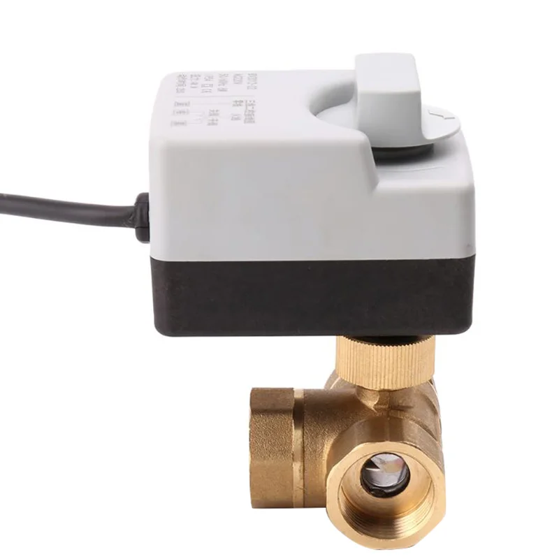 AC220V 3 Way провода 2 управления моторизованный шаровой клапан электрический привод