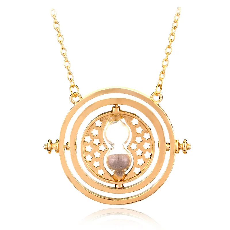 

Movie Time-Turner Hourglass Necklace Magic Pendant Metal Figure Toy Key Ring Necklaces Cosplay Decoration Gift Toys