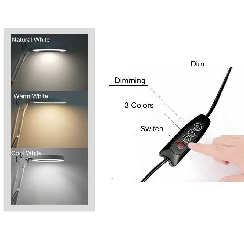Светодиодный светильник на прищепке для настольного светильника 5X Объектив