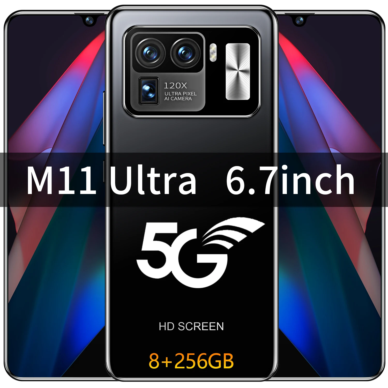 

M11 Ultra Global Edition Genuine HD 6.7-inch large screen 6800mAh battery capacity 256G large memory borderless smartphone