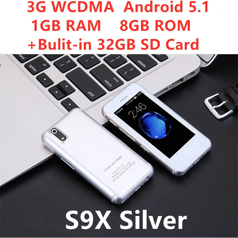S9X Silver In 32G Карманный смартфон Melrose S9 S9P S9X S9+ ультра тонкий мини мобильный телефон четырехъядерный 1 ГБ 8 ГБ разблокировка мобильных телефонов Play Store PK XS - Цвет: S9X Silver In 32G