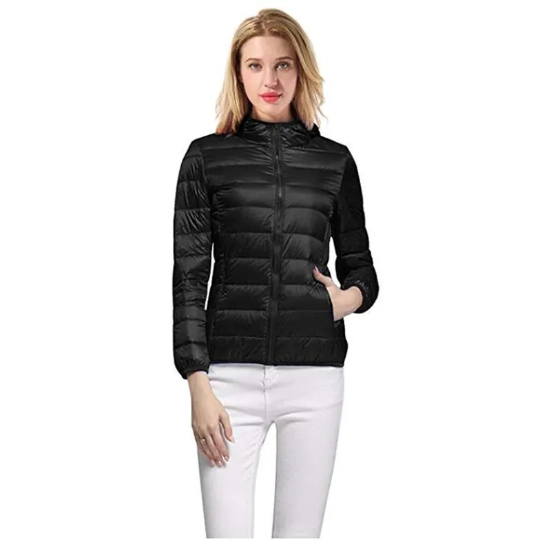 Женская легкая пуховая куртка с капюшоном верхняя одежда|Женские пуховики| |