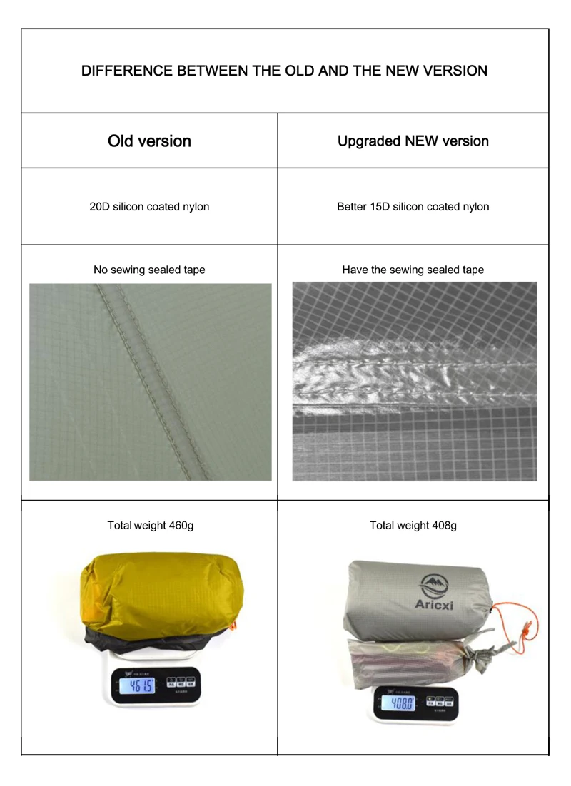 Ультра-светильник, непромокаемый тент, водонепроницаемый 15d силиконовое покрытие, нейлоновый тент для кемпинга, светильник