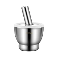 double stainless steel mortar pestle pill crushers spice grinder herb bowl pesto powder grinder crushers kitchen tool