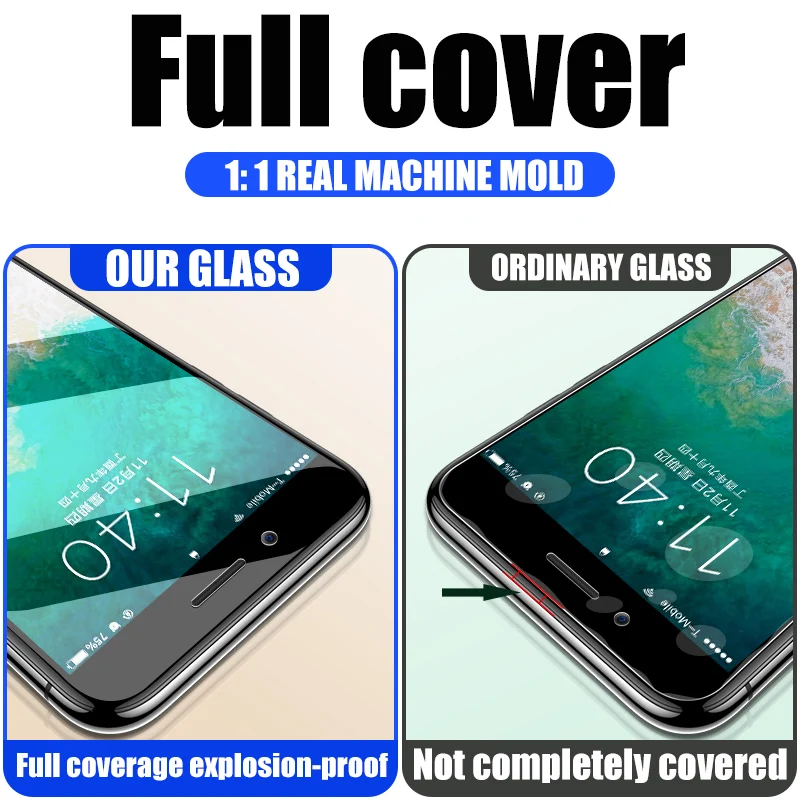 3pcs full cover glass for iphone 12 tempered glass screen protector on for iphone 11 pro max xr xs x 8 7 6 6s plus se 2020 5 5s free global shipping