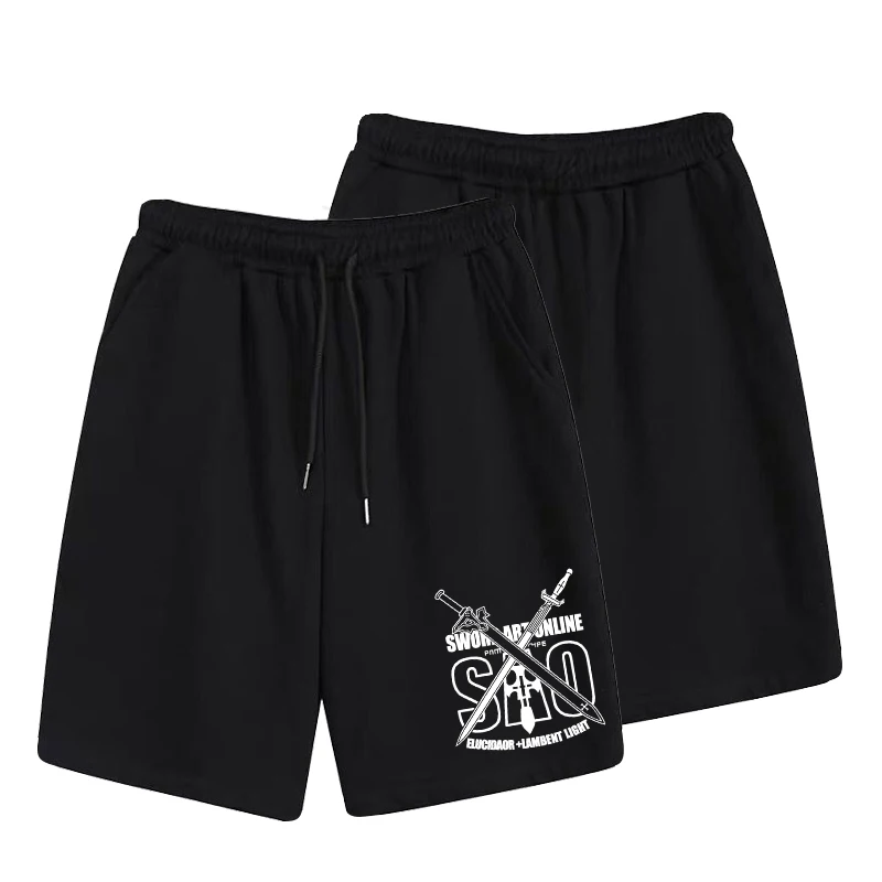 Sword Art Online pantaloni corti neri SAO Kirito Summer Sportswear pantaloni pantaloncini uomo donna pantaloncini da spiaggia pantaloni sportivi anime