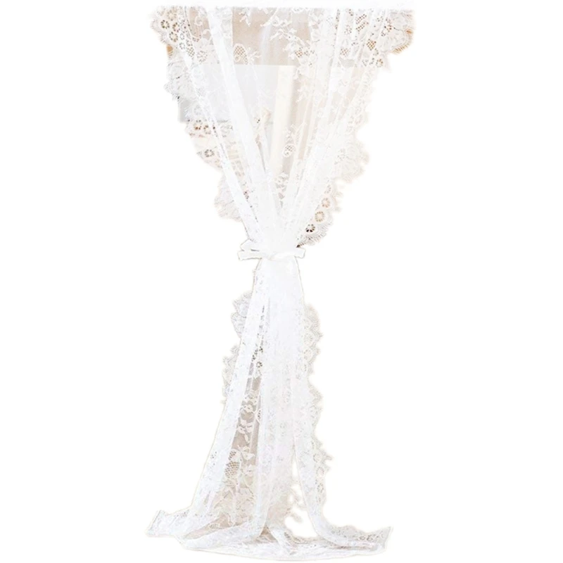 

Q0KF Eyelash Lace Table Runner Overlay Wedding Embroidery Floral Rustic Tablecloth