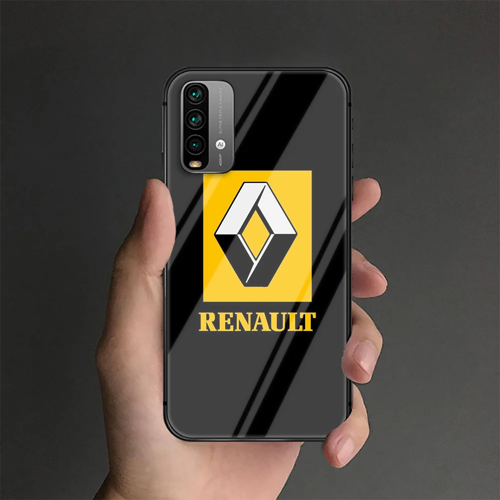 

French Car Renault Phone Tempered Glass Case Cover For Xiaomi Redmi Note 7 8 9 A S T K30 Pro Ultra Silicone Luxury Painting Etui