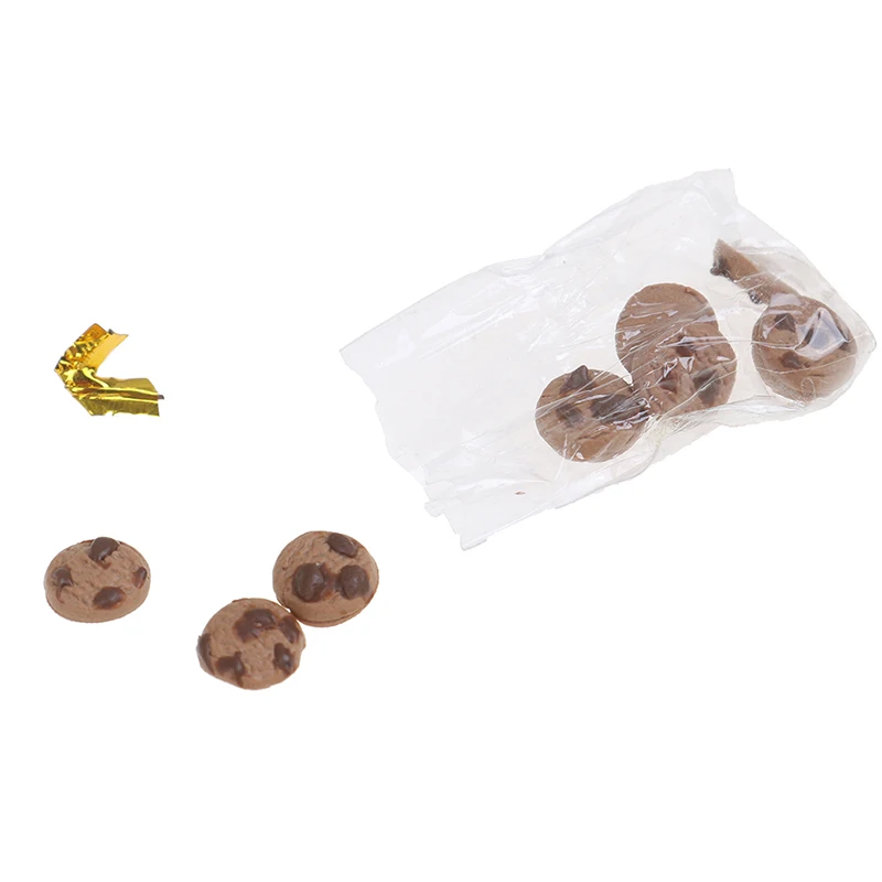 

Dollhouse Miniature Chocolate Cookies Bakery Biscuit For Children Kids Cute Mini Pretend Toys Kitchen Decoration