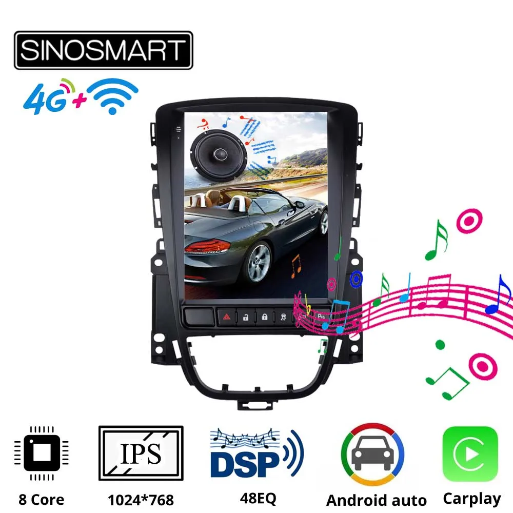 Автомагнитола Sinosmart в стиле Tesla с GPS навигацией для Opel ASTRA J мультимедийный Android Excelle