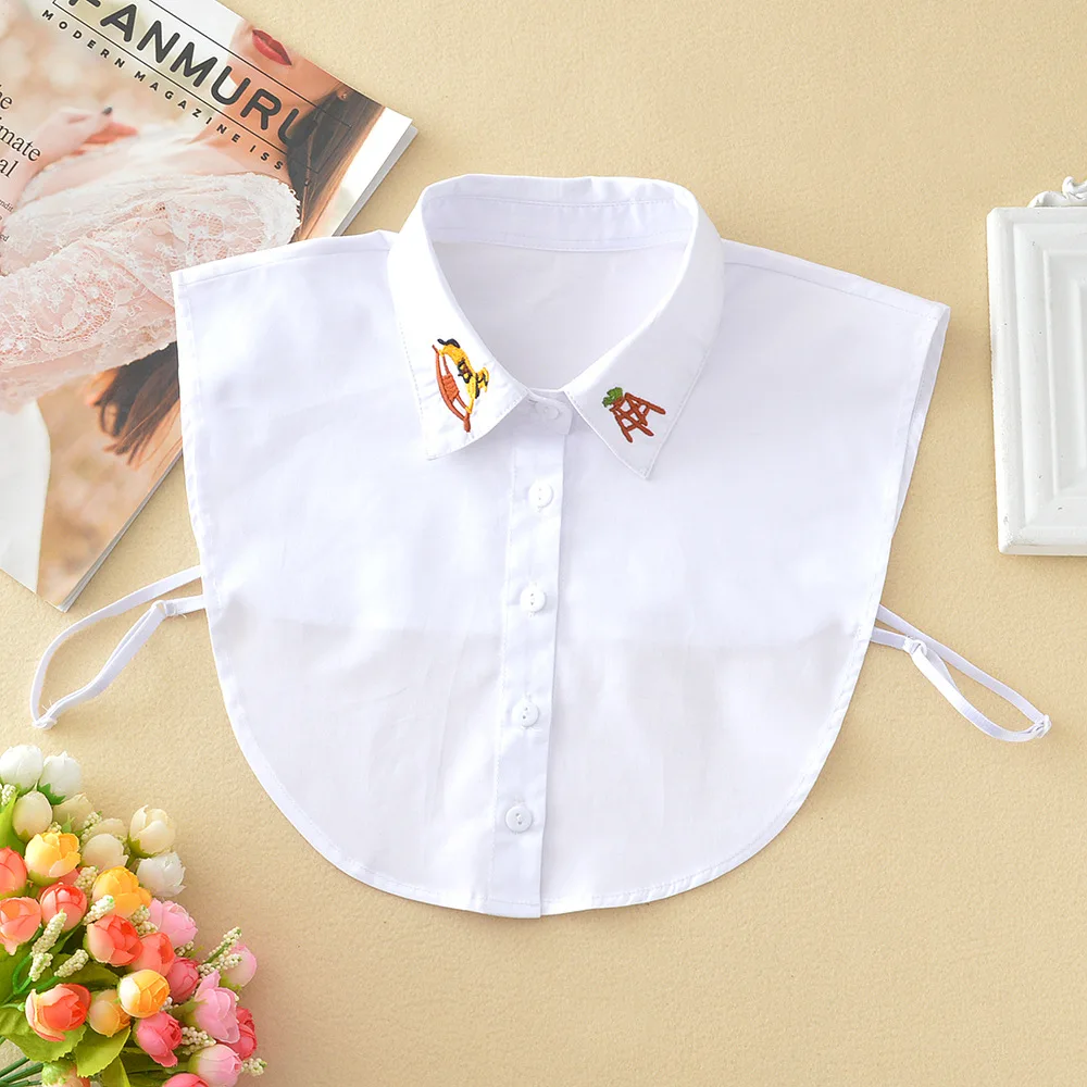 Женский белый воротник с лацканами женская рубашка однотонные ложные воротники