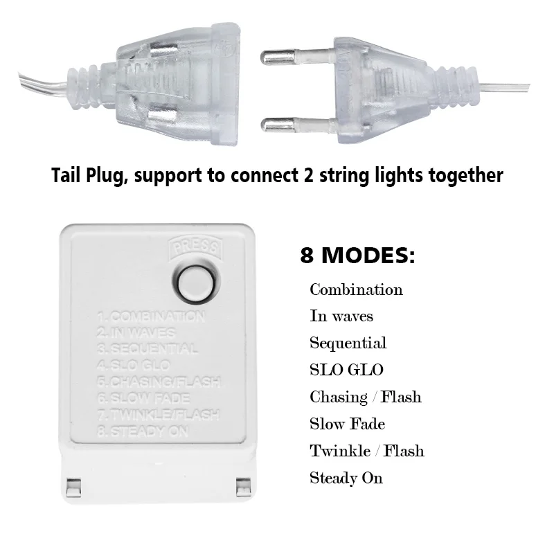 5 м водонепроницаемый наружный Рождественский светильник Droop 0 4-0 6 светодиодный