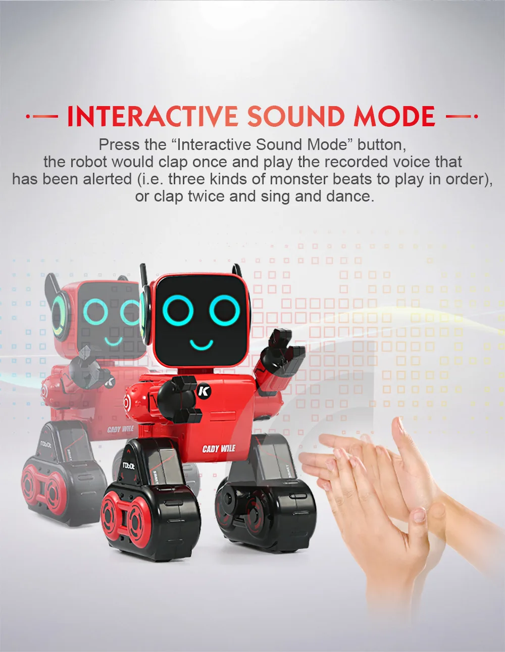 JJRC R4 RC робот CADY WILE Звуковое управление Робот Игрушки для детей интеллектуальное Программирование Playmate пение и танцы развивающие игрушки