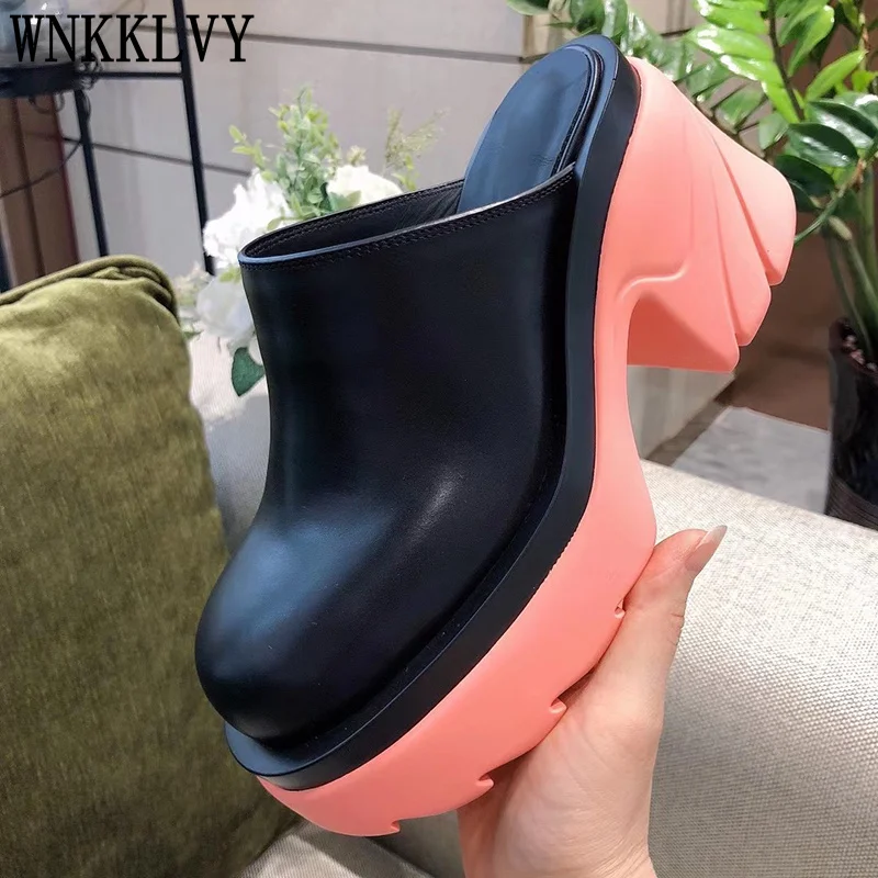 Женские босоножки из натуральной кожи на высоком каблуке и платформе | Обувь