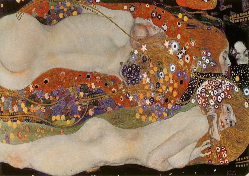 Gustav Klimt: водяные Serpents II картины маслом на холсте художественные принты стену для