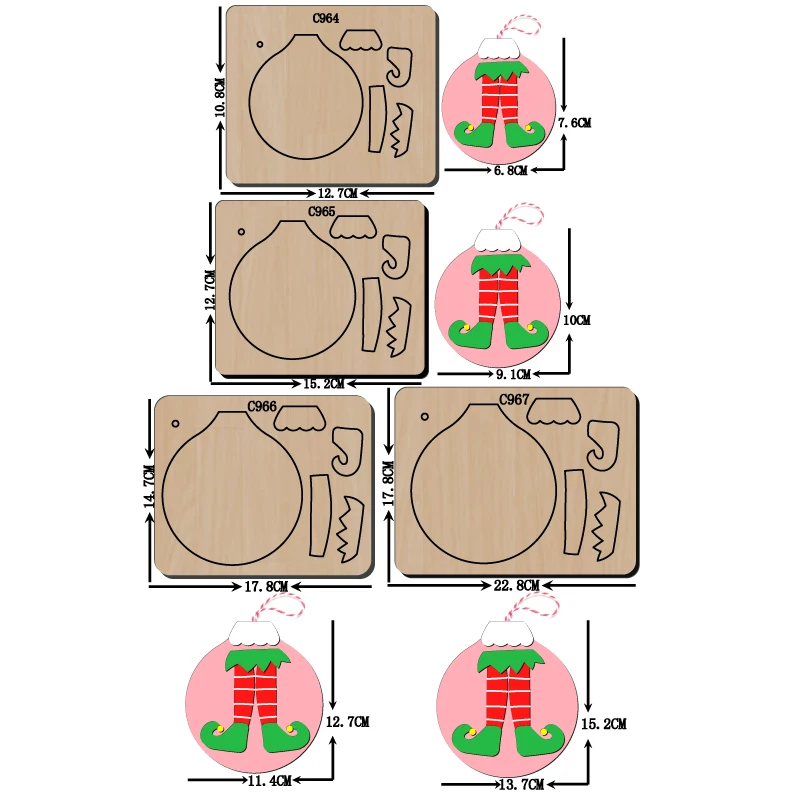 New Christmas Pendant Wooden die Scrapbooking C-964 Cutting Dies Multiple sizes | Дом и сад