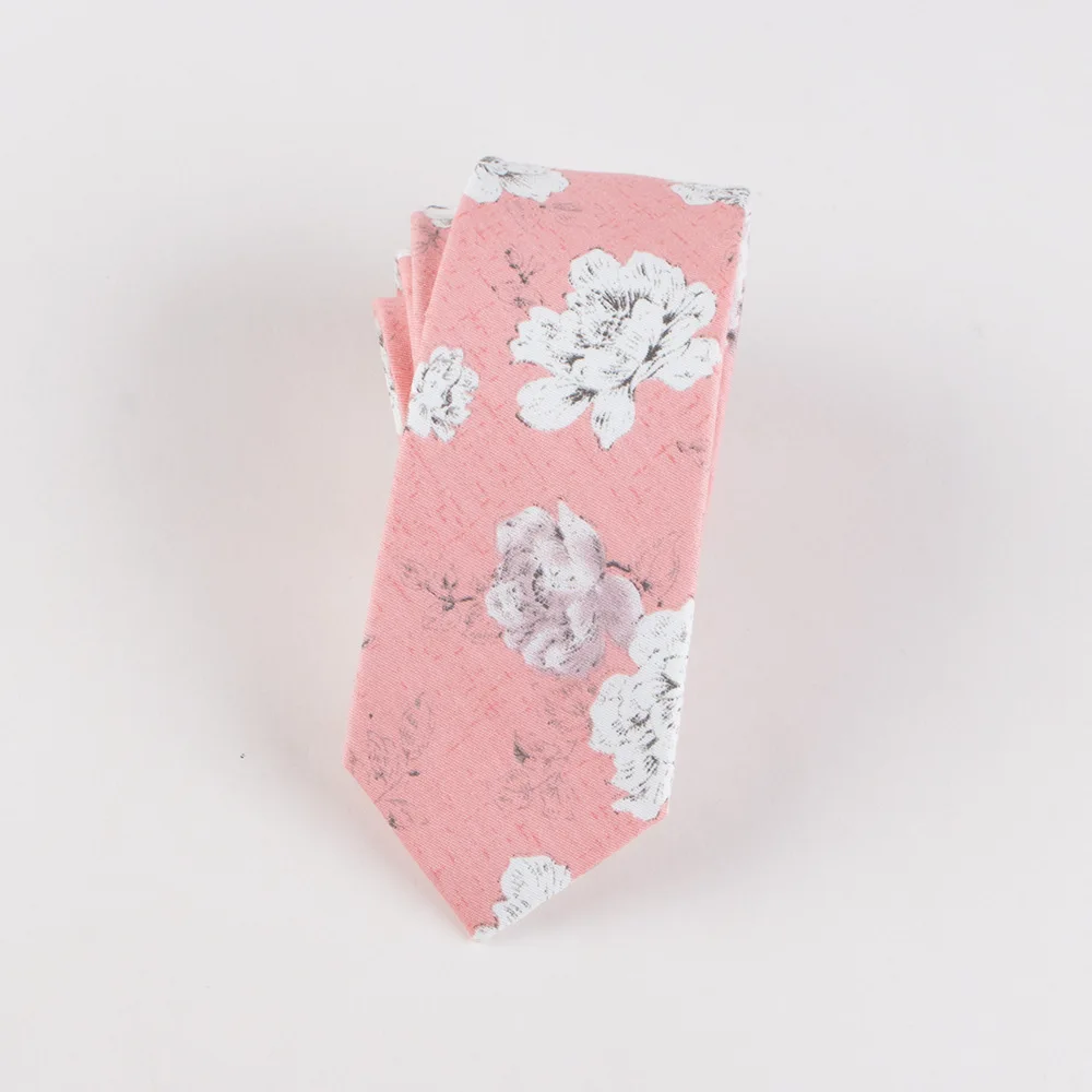 Хлопковый Тонкий цветочный галстук 6 см Подарочный с пейсли рисунком для мужчин и