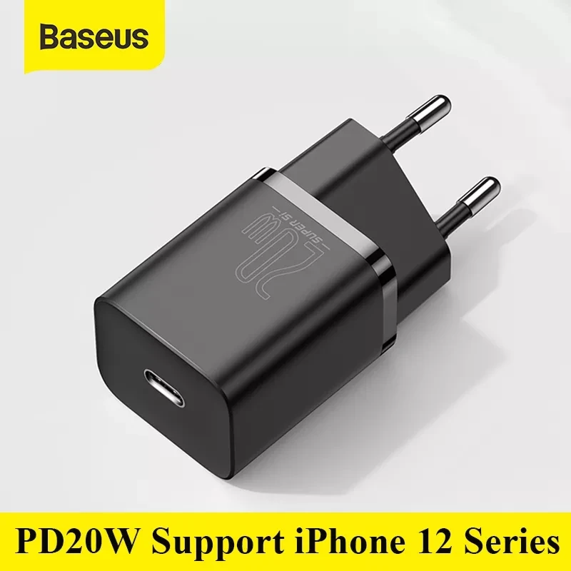 

Baseus 20W PD Mini Charger Super Si Quick Type-C Charger For iPhone12 11 Xs 8 Xiaomi SE PD3.0 QC3.0 Portable Travel Fast Charger