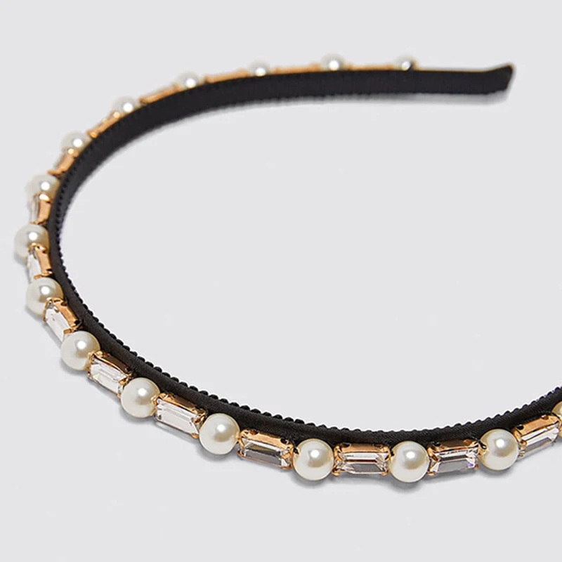 Dvacaman ZA имитация жемчуга Hairband женские корейские модные свадебные аксессуары для волос ювелирные изделия ручной работы cz Кристалл повязка на голову подарки
