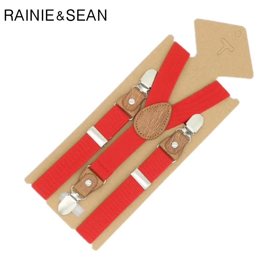 Детские подтяжки RAINIE SEAN розовые для девочки однотонные красные синие в стиле