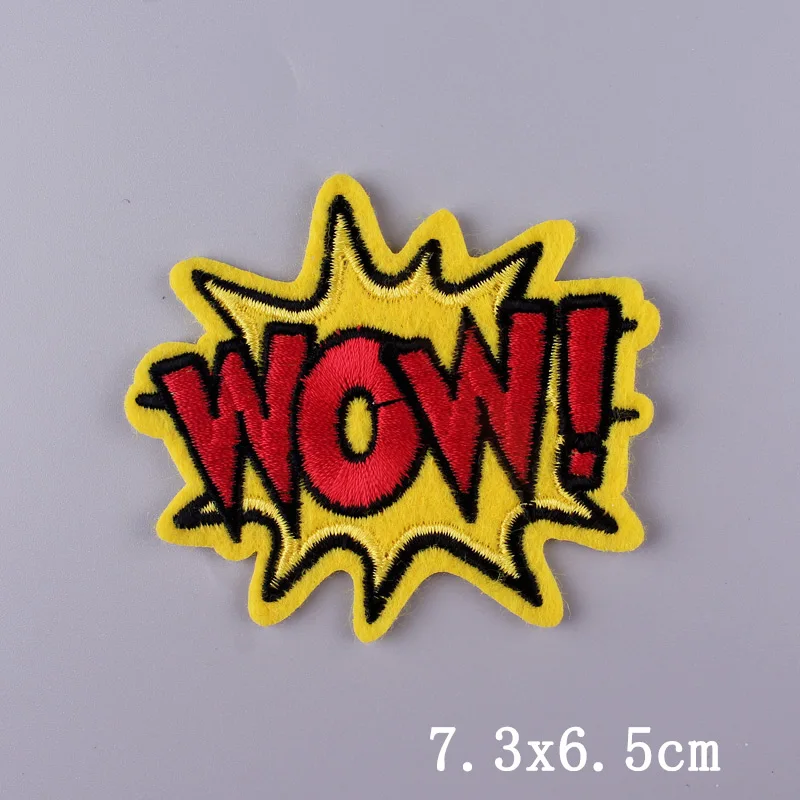 Нашивки с вышивкой WOW нашивки надписью на одежду наклейки помощью утюга для