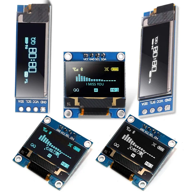 OLED модуль IIC 0 96 дюйма серийный белый синий 128X64 I2C SSD1306 12864 91 плата с ЖК экраном GND VDD