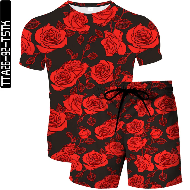 

Wealth Fortune Flower T Shirt Suit Punk T-shirt Knight Shirts 3D T Shirt Men Casual Vintage Hip Hop Summer Tee Top Homme Clothes