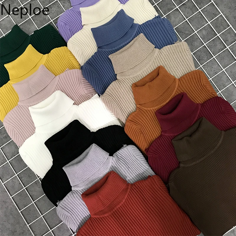 Neploe шикарный пуловер с высоким воротником и длинным рукавом свитер для женщин