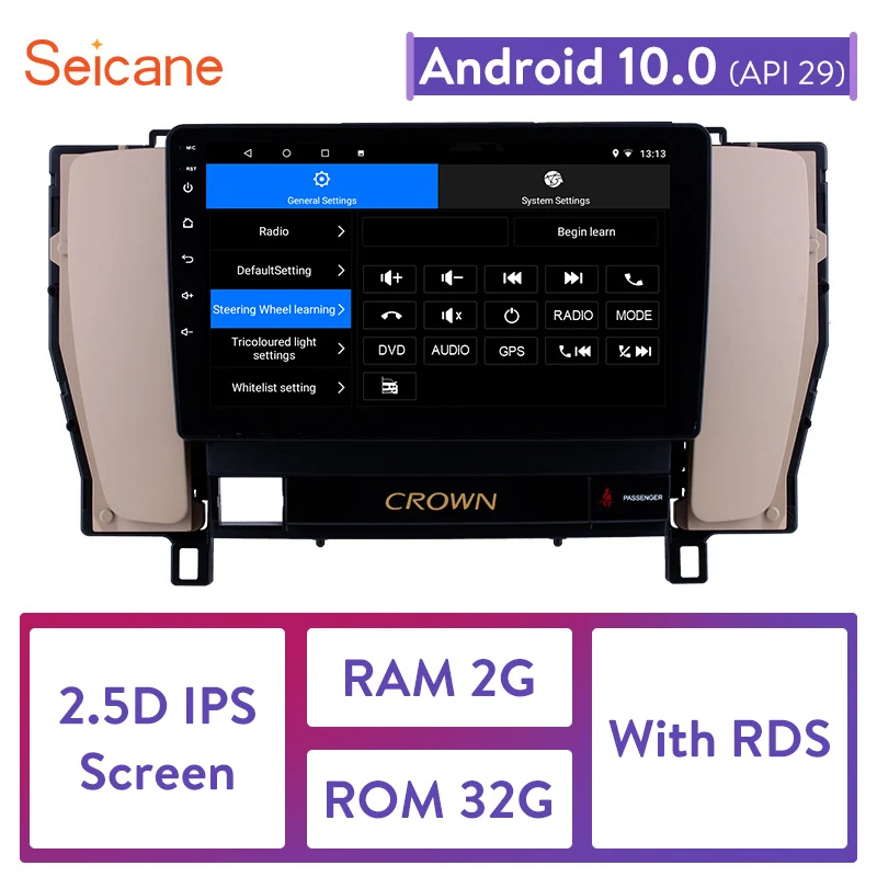 Система GPS навигации Seicane Android 10 0 9 дюймовый сенсорный экран радио для Toyota 2010 2014