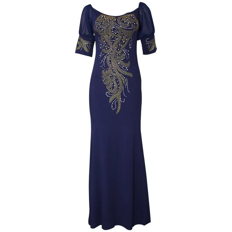 

African Party Evening Dress Off Shoulder Beading Maxi Dresses Woman Elegant Ladies African Long Dresses Wedding Africa Clothes