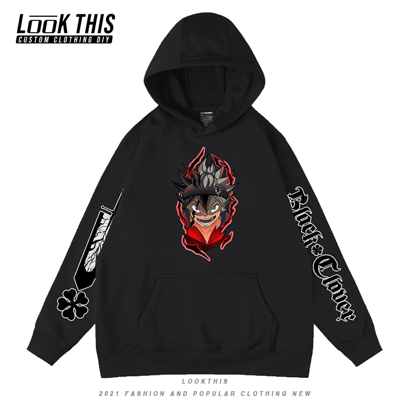 

Black Clover Unisex Anime Sweatshirt Mens Hoodie Sweatshirts Printing Cartoon Men's Sweatshirts Hip Hop Hooded Sweatshirts