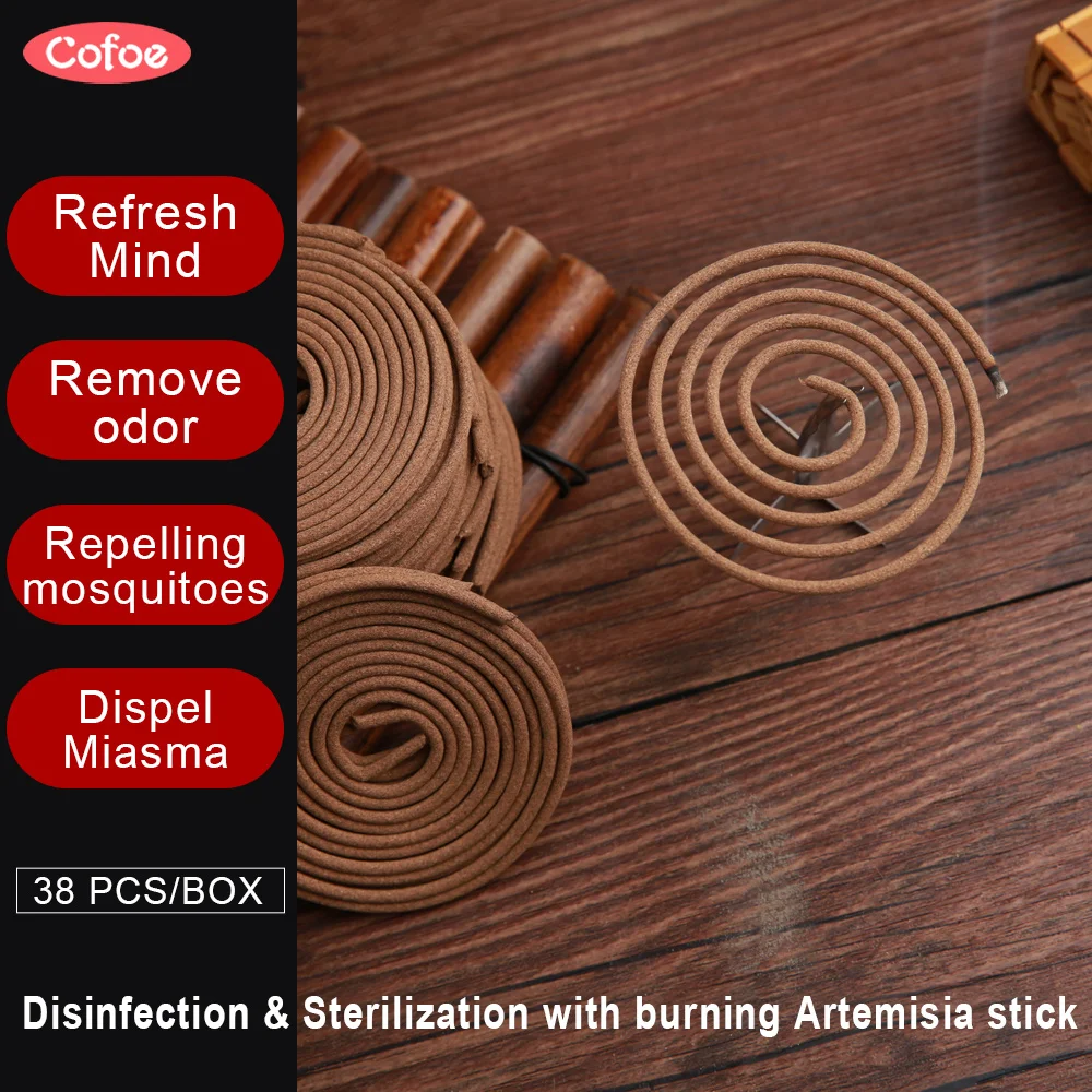 Cofoe 200 палочек/38 пластин сандалового дерева благовония натуральный полынь