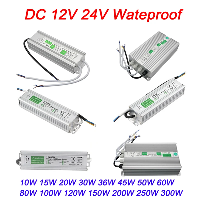 

IP67 Waterproof Lighting Transformers DC 12V 24V Power Supply Led Driver For 5050 2835 3528 led strip light