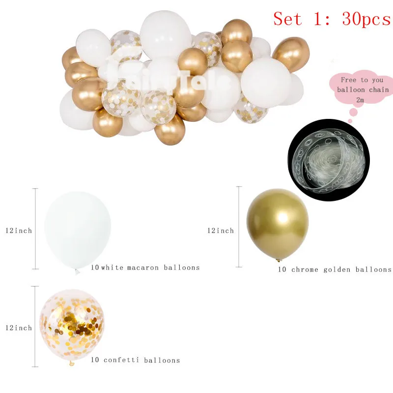 30pcs Set 1 40 шт. DIY шар гирлянда персиковый розовый Макарон Золотой Металл конфетти воздушные шары-гирлянды свадьба помолвка день рождения детский душ Декор - Цвет: 30pcs Set 1