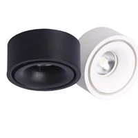 round dimmable led surface mounted spotlight cob free hole ceiling spotlight 7w 12w living room surface mounted downlight