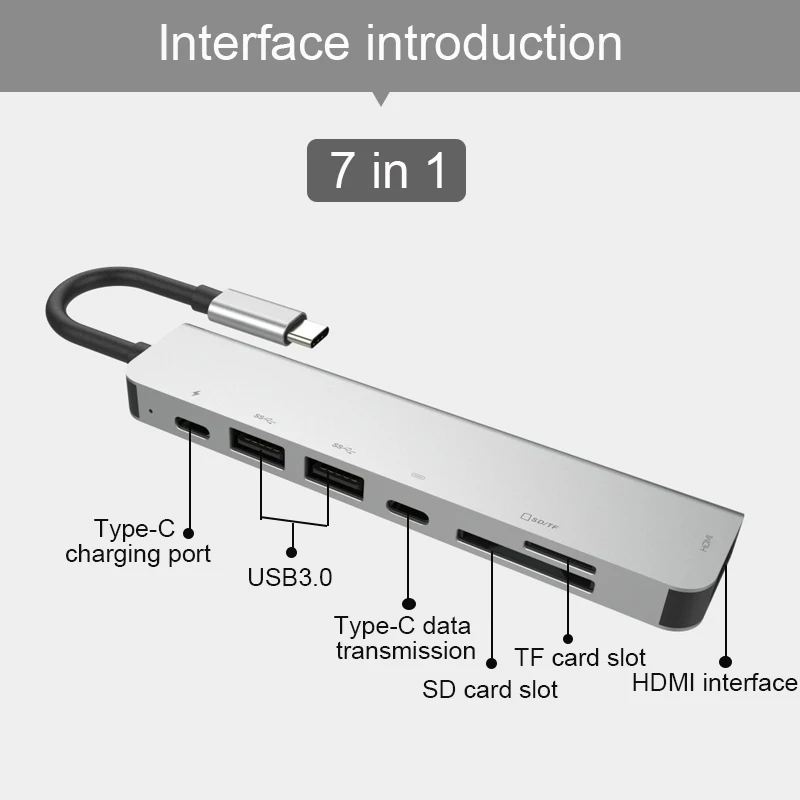 BKSCY USB C концентратор для Мульти 3 0 HDMI адаптер док станция MacBook Pro huawei P30/P20 1 сплиттер