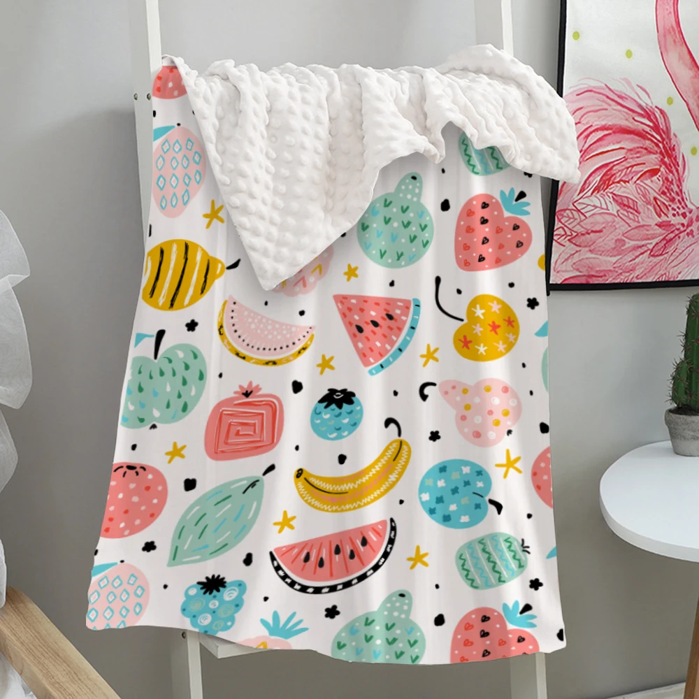

Silstar Tex Baby Blanket Super Soft Fruit Pattern Fleece Blanket Love Rainbow Carton Custom Photo Wrap Fleer Blankets