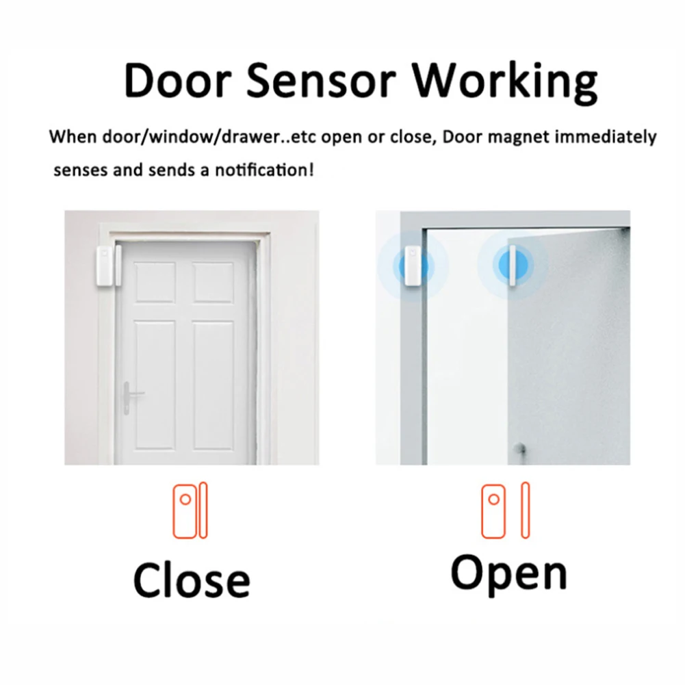 

Smart WiFi Door Window Sensor Magnetic Detector Door Open/Closed Detectors APP Control Wireless Control Home Security