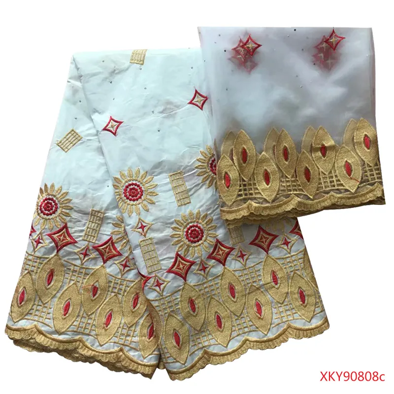 

bazin fabric black riche getzner cotton for wedding dress with 2yards mesh lace fabric latest 2019 products B10808