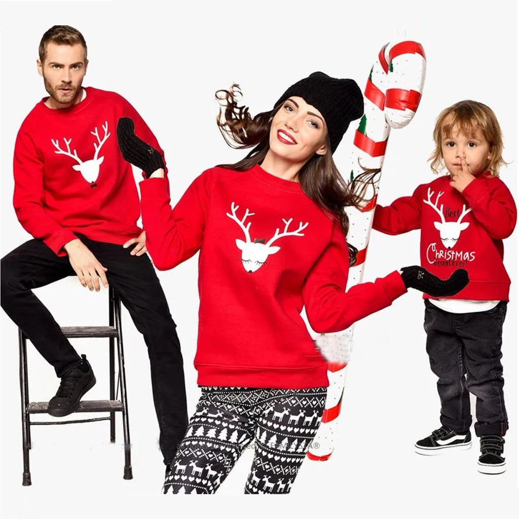 Amily Одинаковая одежда для мам мужчин женщин и детей Детский Рождественский